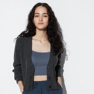 Uniqlo Washable Knit Ribbed Long-Sleeve Cardigan
